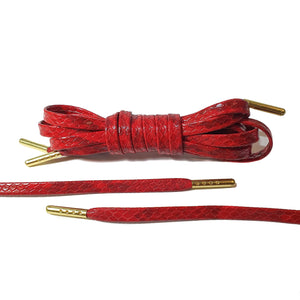 Red Snakeskin Leather Laces