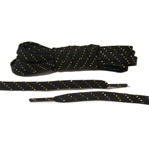 Black and Gold Striped Flat Laces