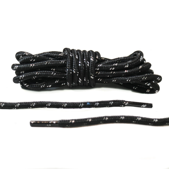 Black and Silver Rope Laces