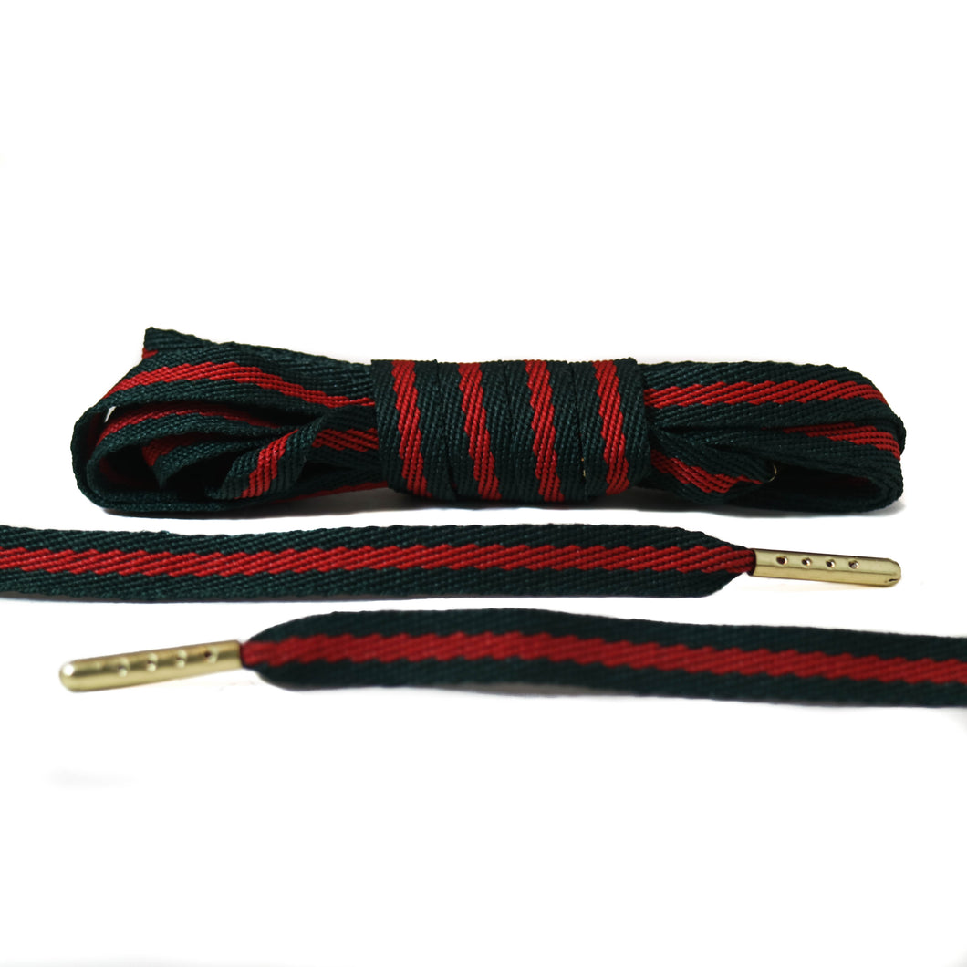 Red and Green Stripes Flat Laces