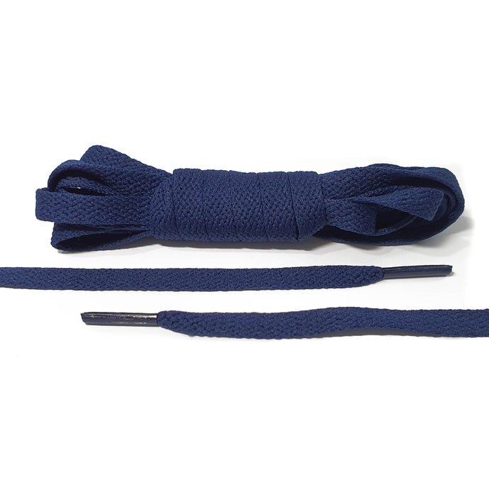 Navy Blue Flat Laces - Thin