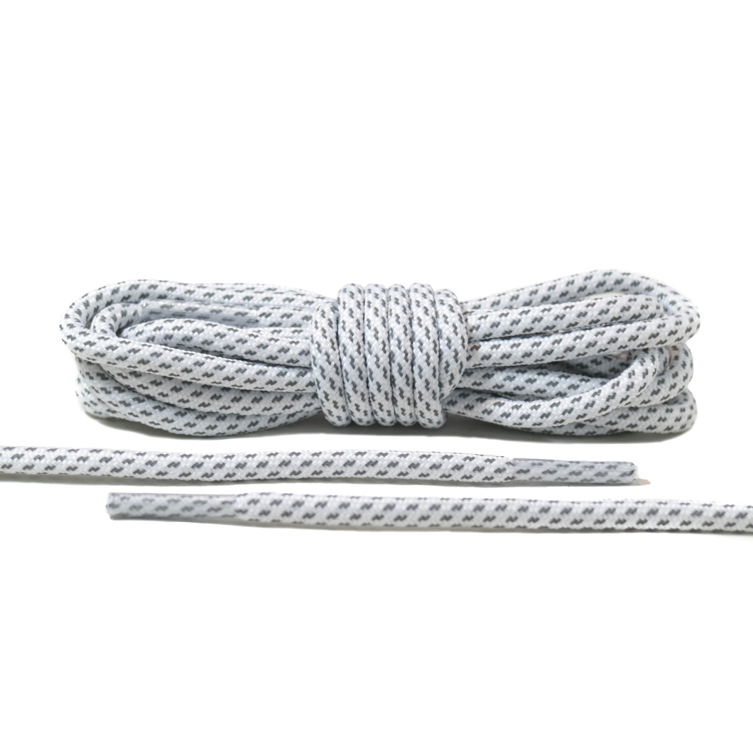 White 3M Reflective Striped Rope Laces