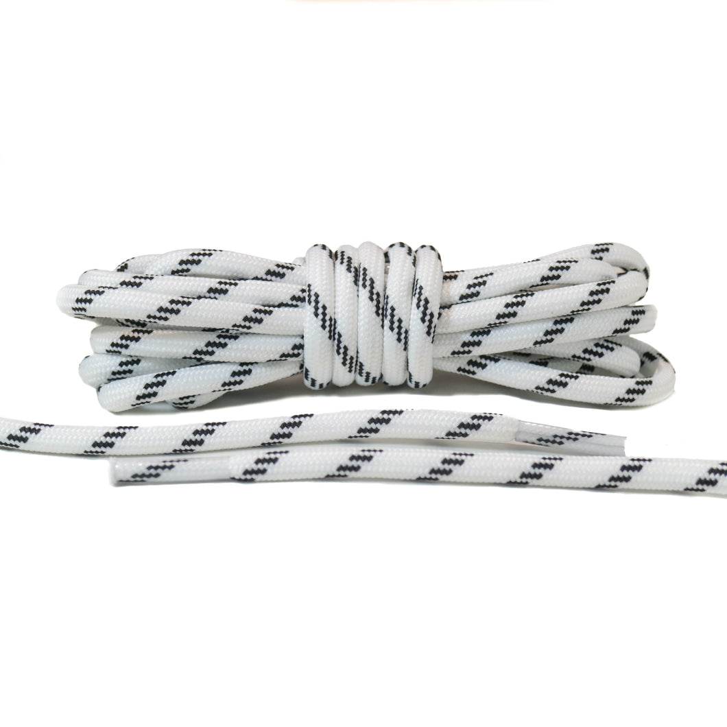 White with Black Lines Rope Laces