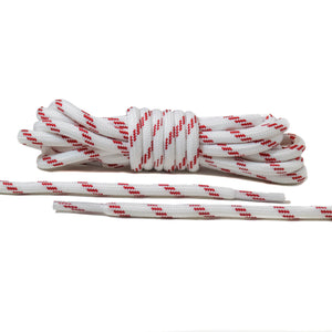 White with Red Lines Rope Laces